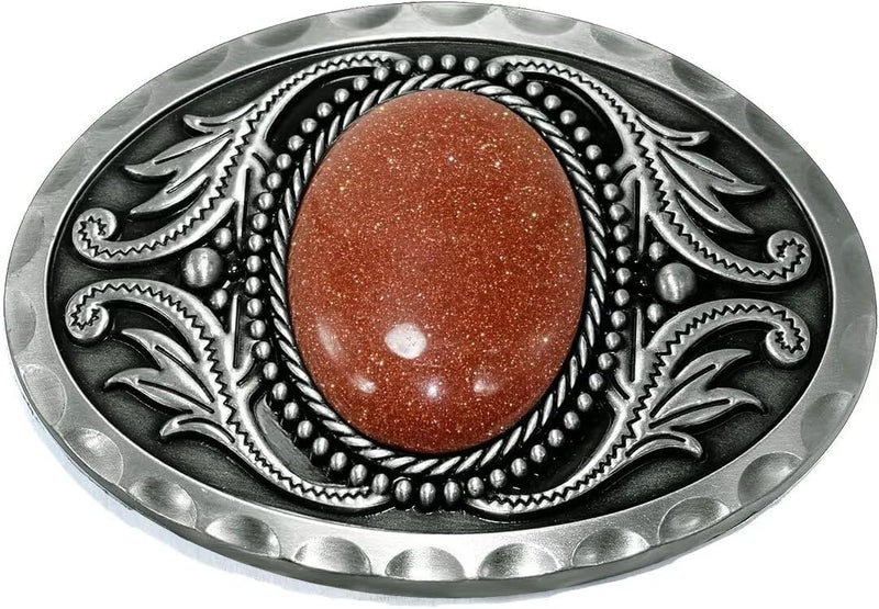 GURANSE Natural Gems Tiger Eyes Stone Belt Buckle With Acanthus Western Cowboy Style More Colors - Image 5